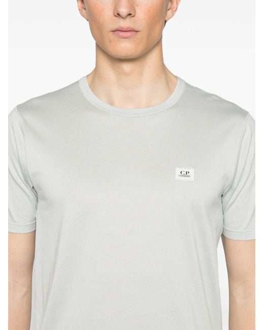 C P Company White Logo-Patch T-Shirt for men