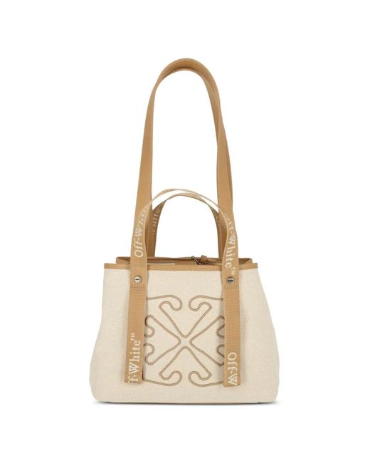 Off-White c/o Virgil Abloh Natural Logo-Strap Tote Bag