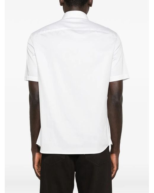 Emporio Armani White Short-Sleeves Buttoned Shirt for men