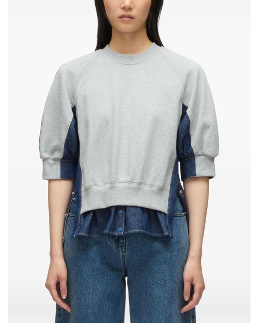 Felpa Con Design A Inserti di 3.1 Phillip Lim in Blue