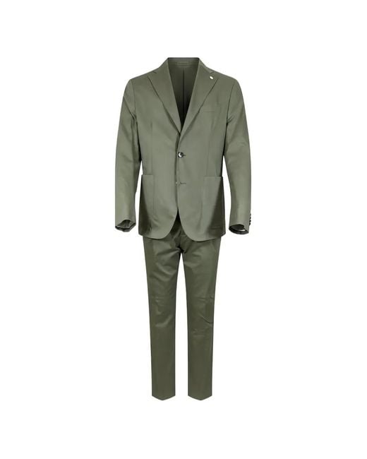 Manuel Ritz Green Single-Breasted Suit for men