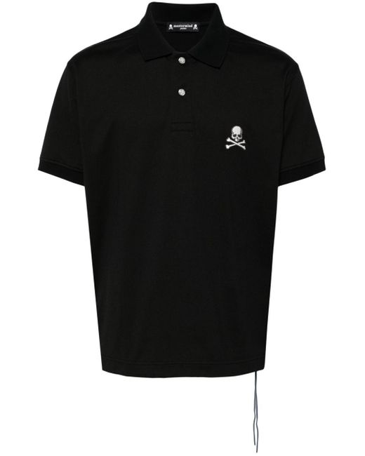 Mastermind Japan Black Logo-appliqué Cotton Polo Shirt for men