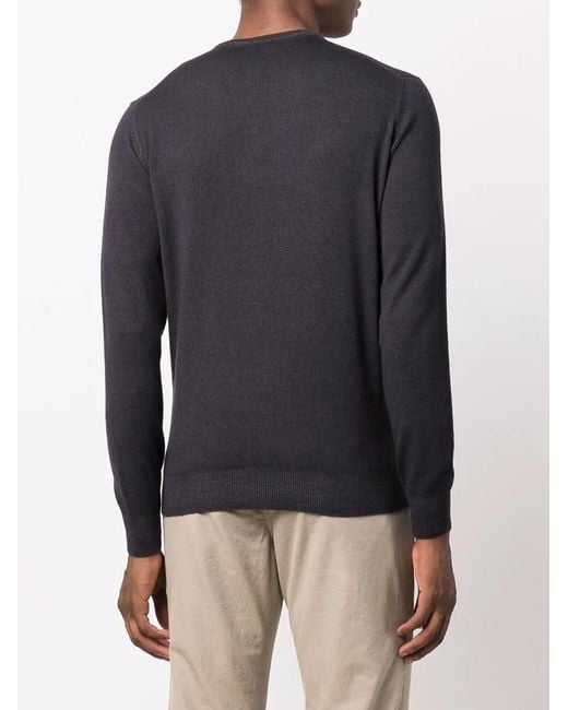 Dell'Oglio Blue Fine-Knit Rib-Trimmed Jumper for men