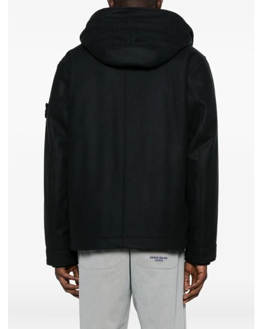 メンズ Stone Island フーデッド ジャケット Black