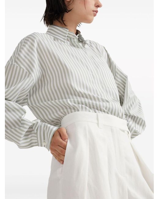 Pantalon de tailleur à coupe ample Brunello Cucinelli en coloris White