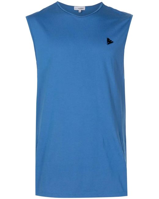 Amir Slama Blue Logo-Plaque Cotton Tank Top for men
