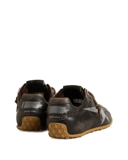 Golden Goose Deluxe Brand Black Marathon Speed Leather Logo-Printed Sneakers