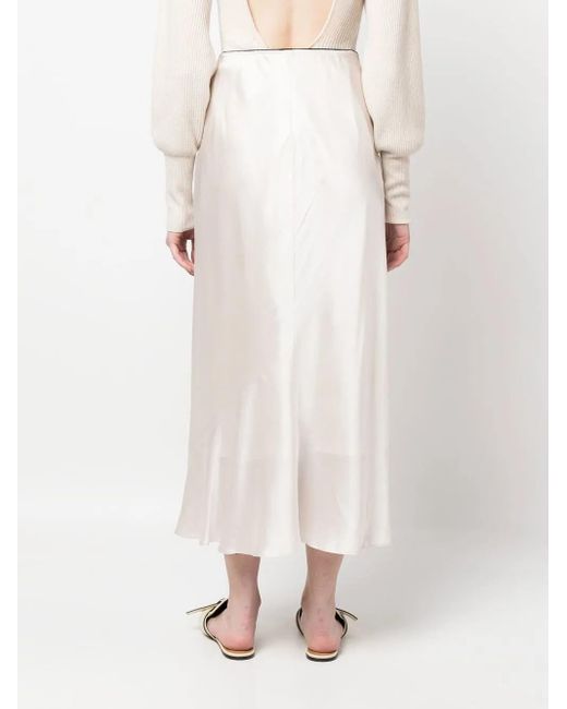 Dorothee Schumacher White Silk Midi Skirt