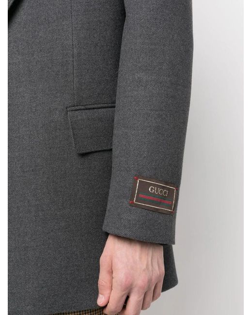 Gucci Gray Concelaed-Front Fastening Blazer for men