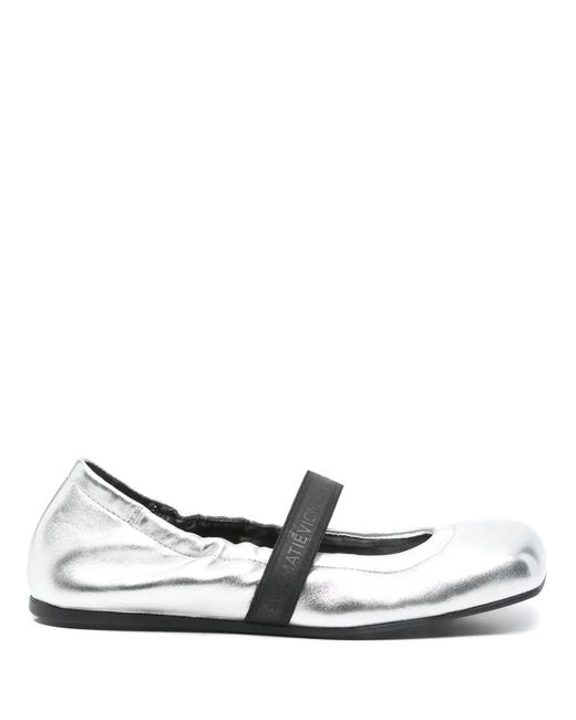 Vic Matié White Square Closed Ballet Flats
