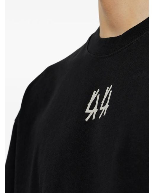 44 Label Group Black Logo-Print T-Shirt