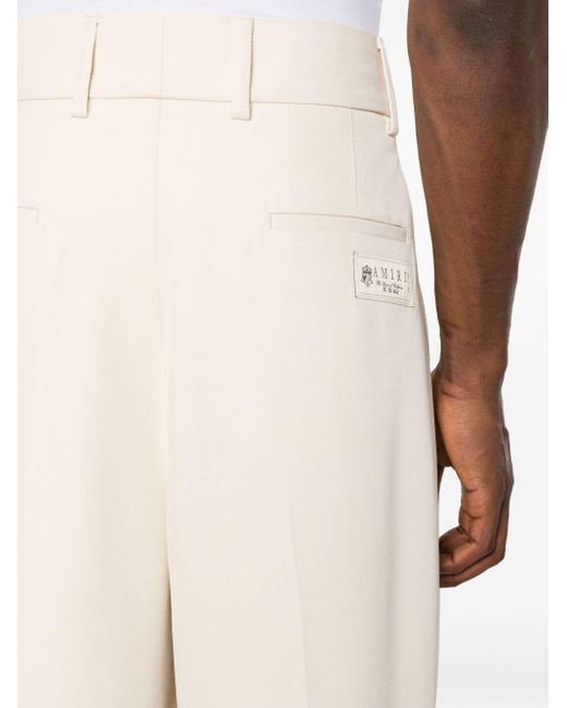 Amiri White Pleat-detail Trousers for men