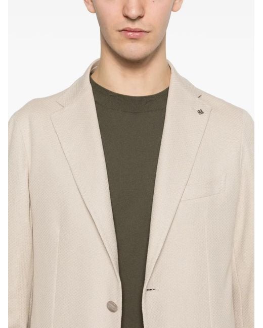 Blazer Texturizado Con Dos Botones Tagliatore de hombre de color White