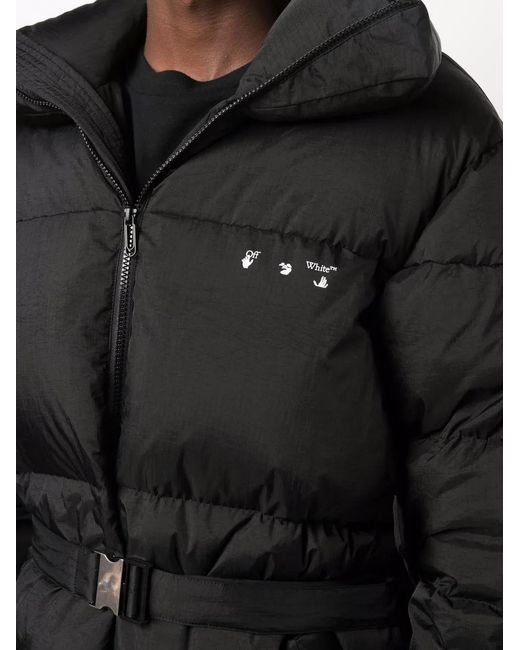 Off-White c/o Virgil Abloh Black Logo Detail Puffer Jacket for men