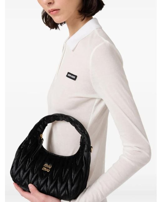 Miu Miu White Ribbed-Jersey Mini Dress