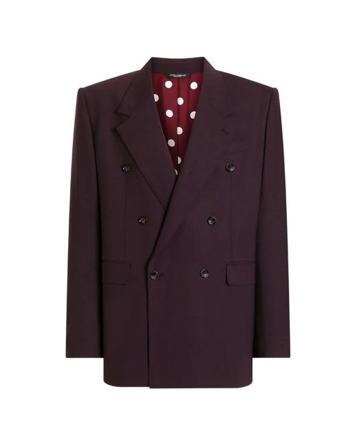 Dolce & Gabbana Purple Palermo Double-Breasted Wool Jacket for men