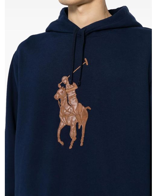 Polo Ralph Lauren Blue Polo Pony Fleece Hoodie for men