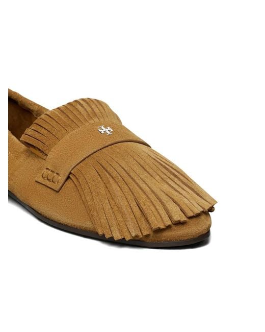 Tory Burch Brown Fringe-Detail Loafers