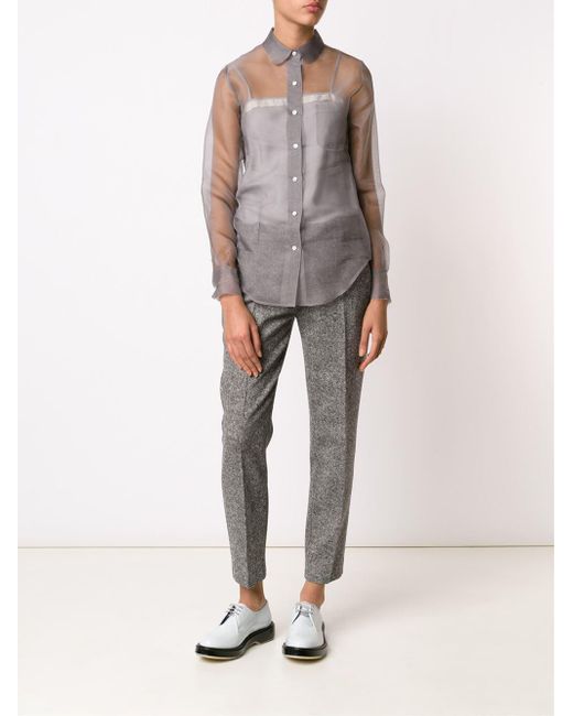Thom Browne Sheer Shirt in Gray | Lyst