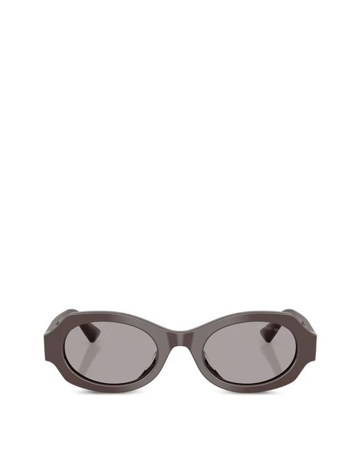 Giorgio Armani Gray Oval-Frame Sunglasses