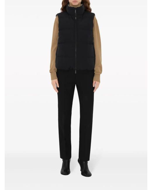 Burberry Metallic Check-Print Reversible Puffer Gilet