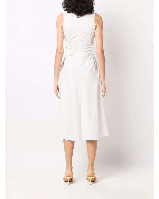 Patrizia Pepe White Abito Essential Cut-Out Dress