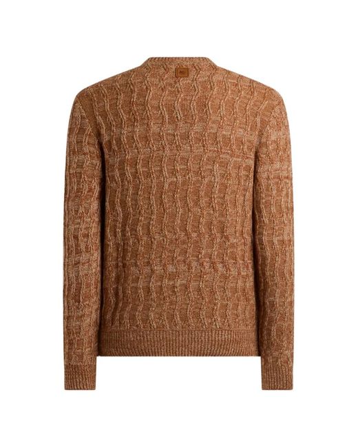 Etro Brown Cable-Knit Cashmere Sweater for men