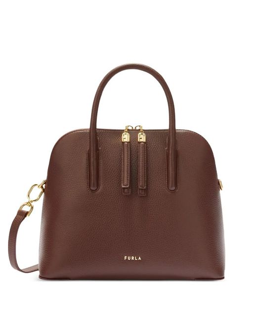 Furla Brown Sac À Main S Atmosfera Dome En Cuir