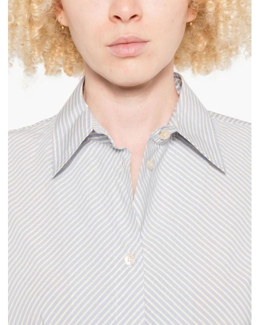 Forte_forte White Striped Cotton Shirt