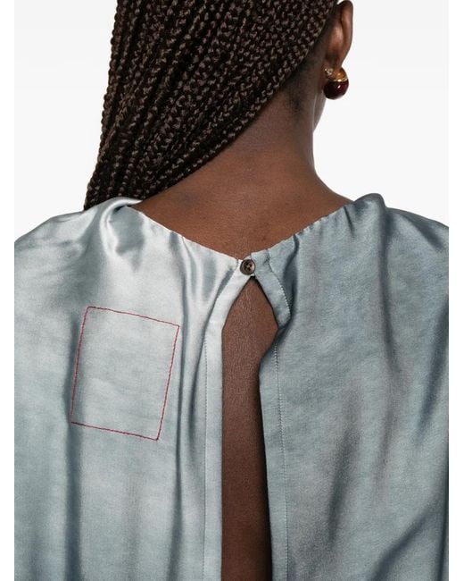 Uma Wang Blue Agnes Draped Midi Dress