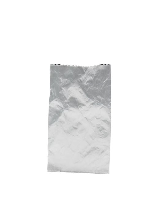 Zilla Gray Crinkled-Effect Clutch Bag