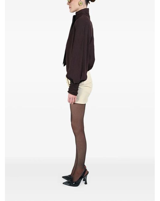 ROWEN ROSE Black Bow-Neck Blouse