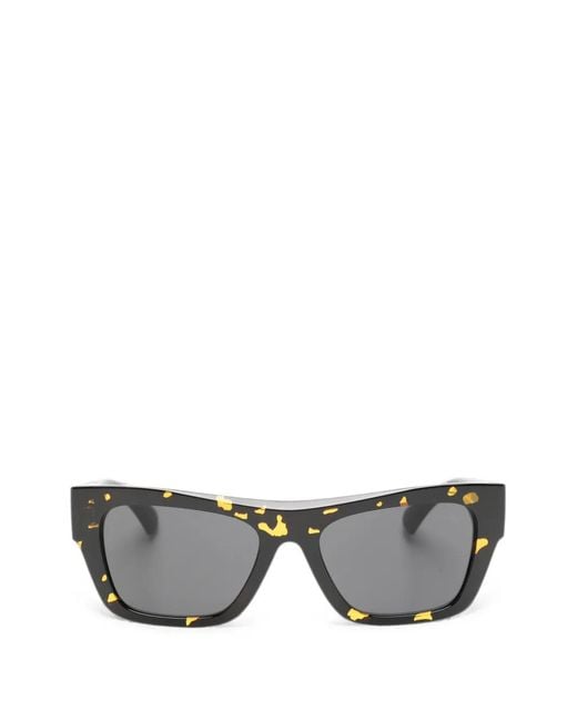 Burberry Gray Tortoiseshell-Effect Square-Frame Sunglasses