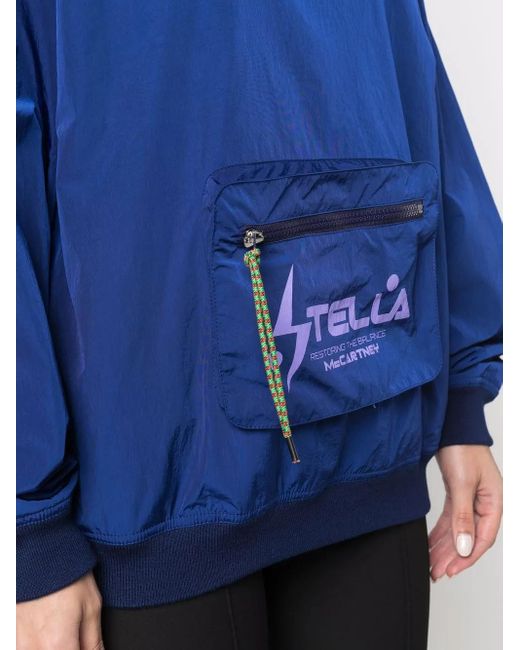 Stella McCartney Blue V-Neck Pouch Pocket Sweatshirt
