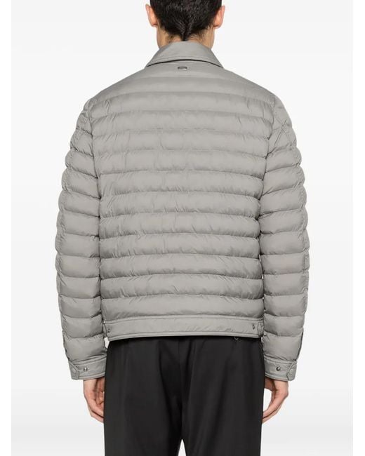 Herno Gray Quilted Press-Stud Jacket for men
