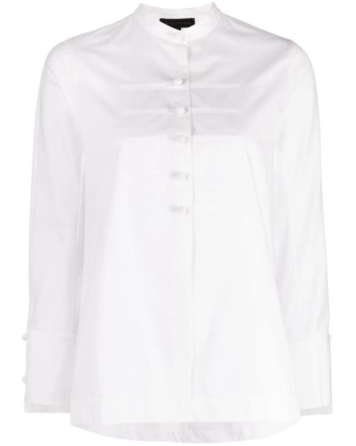Shiatzy Chen Popeline Blouse Met Bandkraag in het White