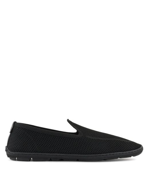 メンズ Giorgio Armani メッシュ ローファー Black