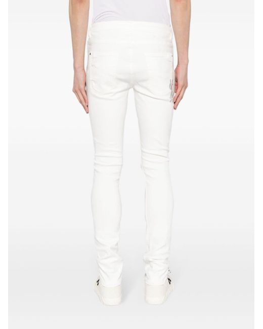 Ksubi White Logo-embroidered Skinny Jeans for men