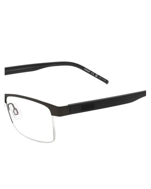 HUGO White Rectangle-Frame Glasses for men