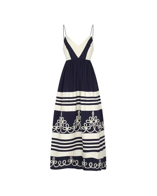Carolina K Blue Striped Floral Dress