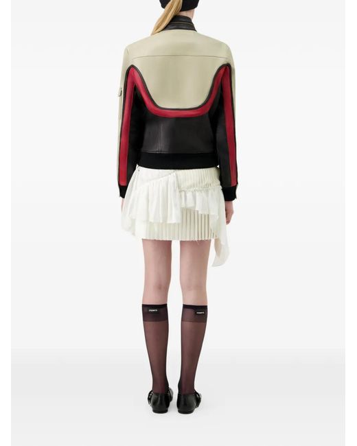 Coperni Gray C-Logo Panelled Leather Jacket