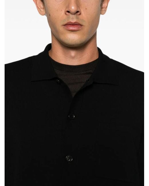 Roberto Collina Black Chest-Pocket Shirt for men