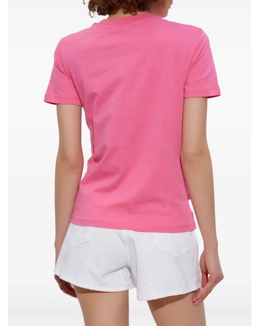 Versace Jeans Couture Pink Logo-Print T-Shirt