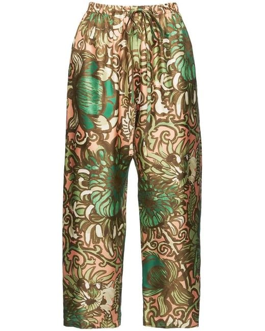 LaDoubleJ Blue Elasticated-Drawstring Cropped Trousers