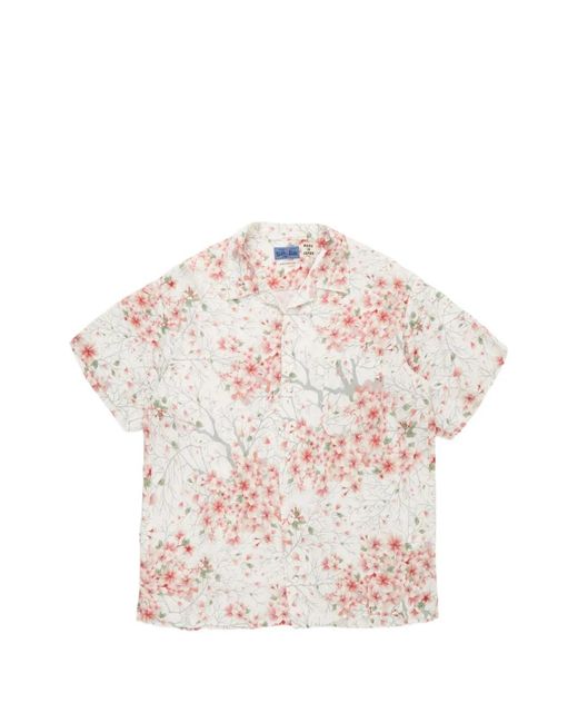 Blue Blue Japan Pink Sakura-Kaza Floral-Print Shirt for men