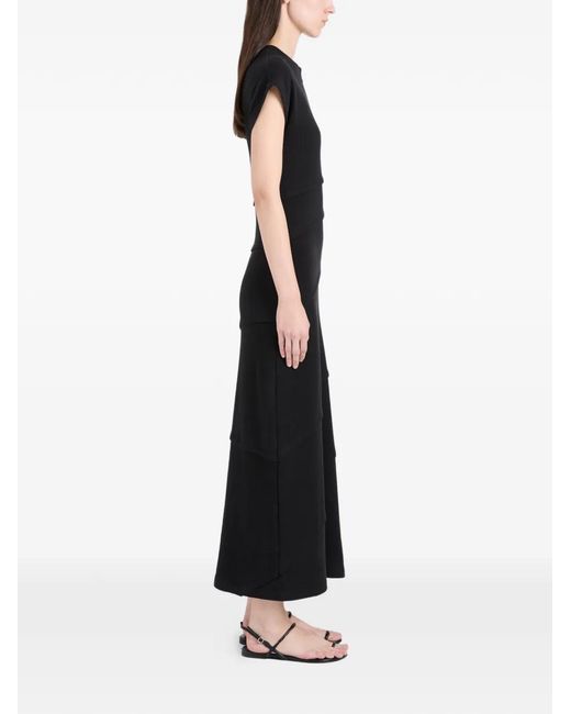 Proenza Schouler Black Hilma Tiered Jersey Midi Dress