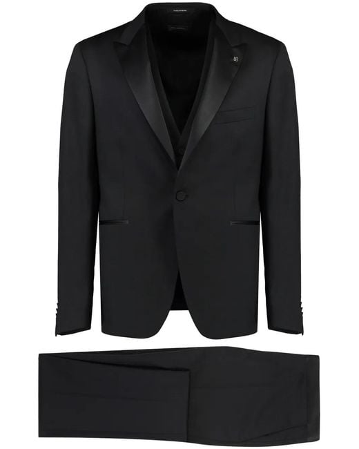 Tagliatore Black Single Breasted Suit for men