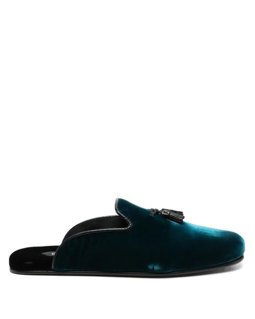 Tom Ford Green Velvet Slippers for men