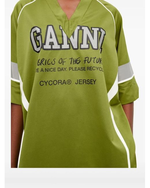 Ganni Green Future Mesh T-Shirt