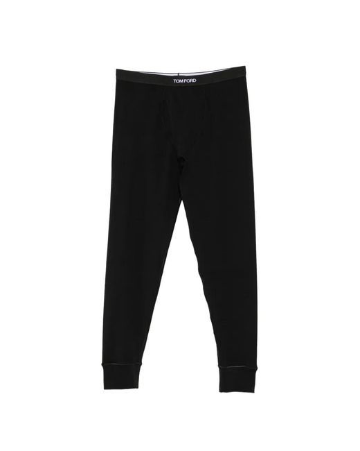 Tom Ford Black Logo-Waistband Long Johns for men